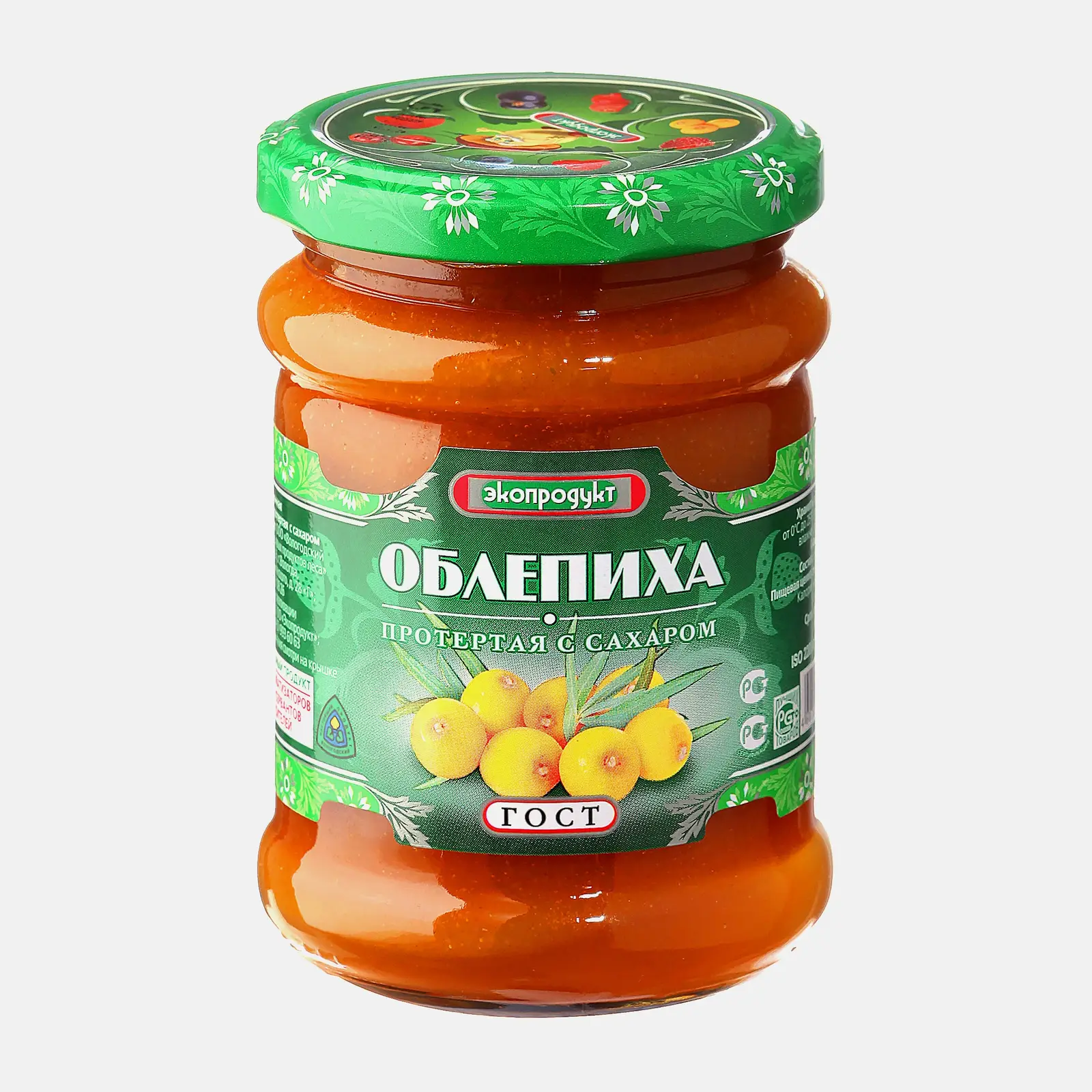 Облепиха Экопродукт протертая с сахаром 320г - фото 2