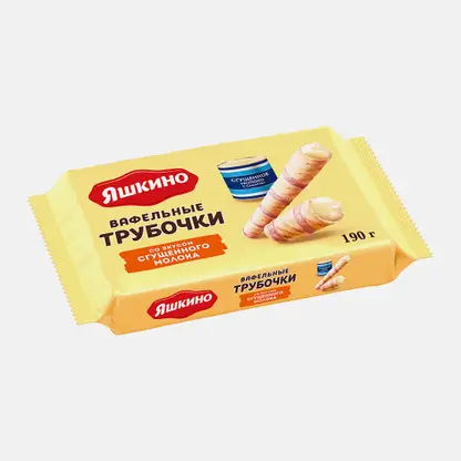 Трубочки Яшкино вафельные со сгущёнкой 190г