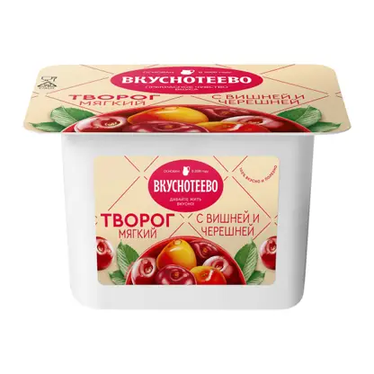 Изображение товара Творог Вкуснотеево мягкий вишня-черешня 5% 120г