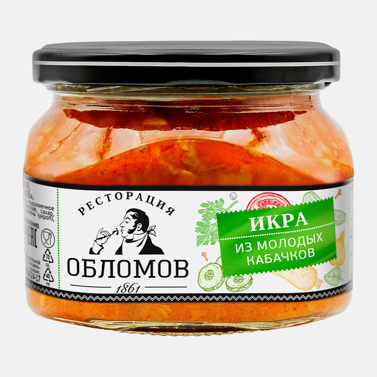 Изображение товара Икра из молодых кабачков Ресторация Обломов 320г натуральная закуска