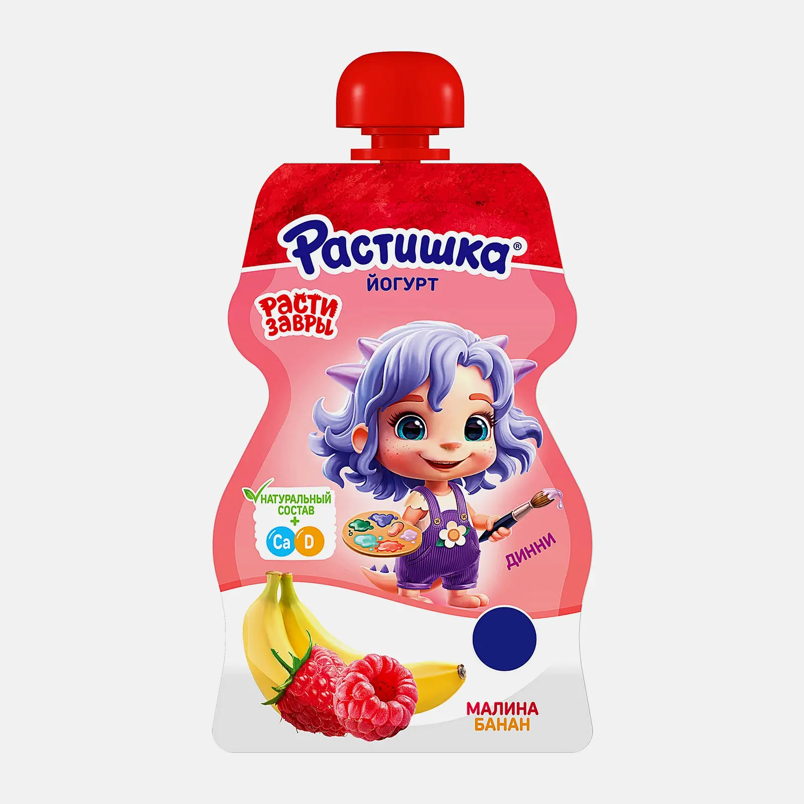 Йогурт Растишка Малина-банан 2.6% 70г
