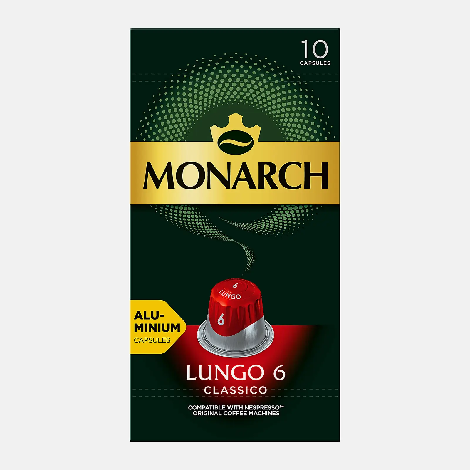 Изображение товара Кофе молотый Monarch Lungo 6 Intenso Classico натуральный 10 капсул 52г
