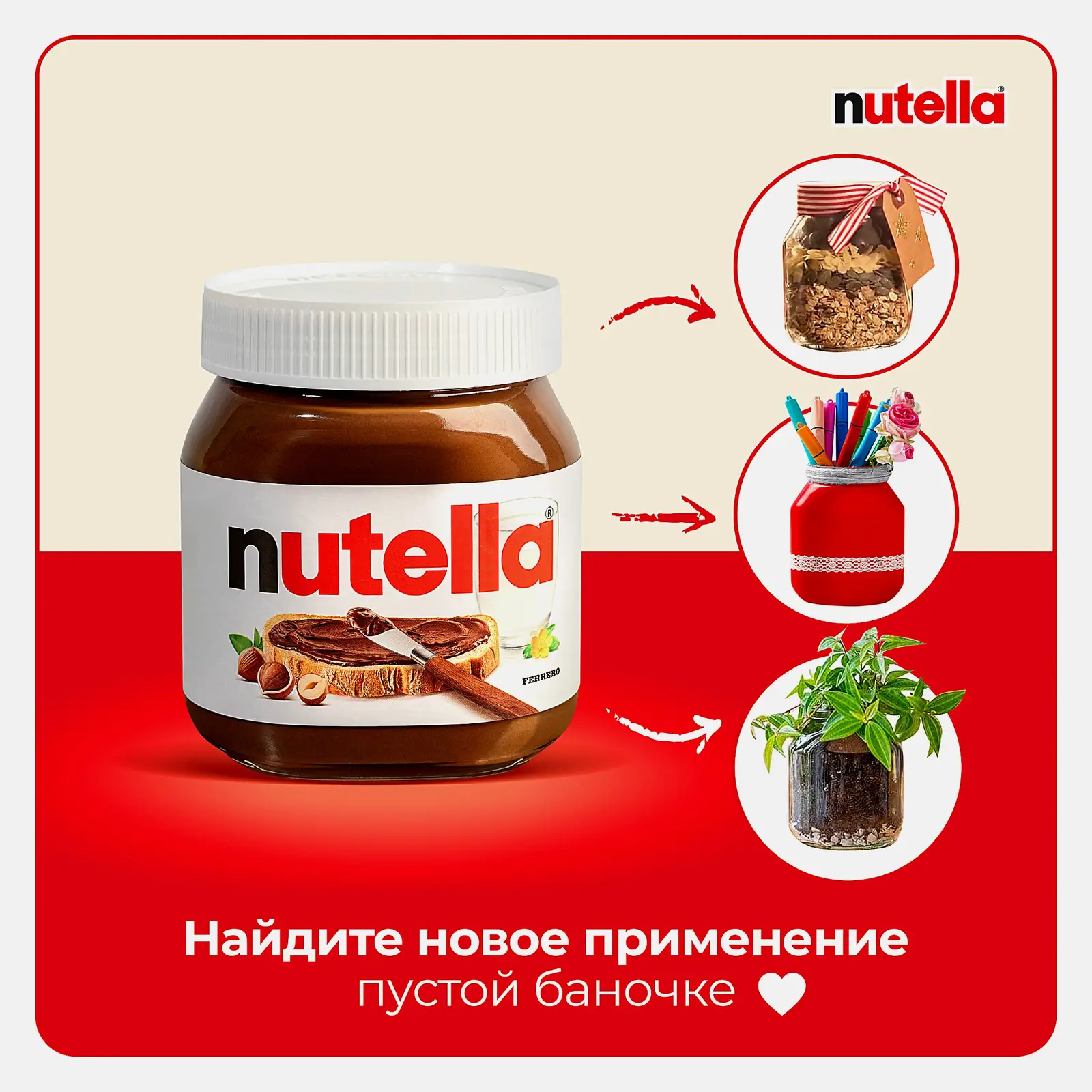 Паста ореховая с добавлением какао Nutella 350г