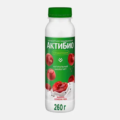 Биойогурт Актибио питьевой вишня семена чиа 1.5% 260г