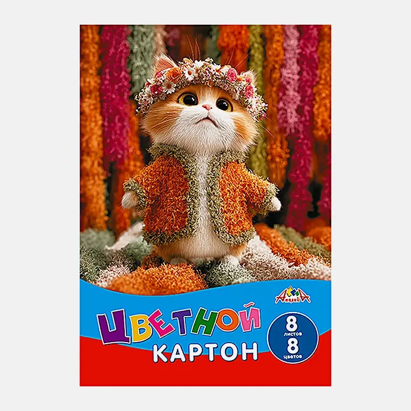 Цветной картон 8 листов 8 цветов Апплика в ассортименте - фото 6 Цветной картон 8 листов 8 цветов Апплика в ассортименте - фото 6
