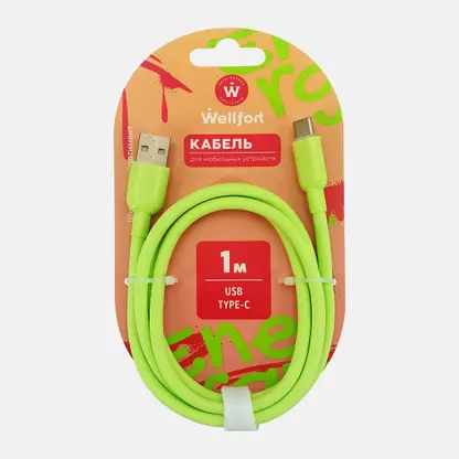 Кабель USB-Type-C 2А Wellfort силикон 1м
