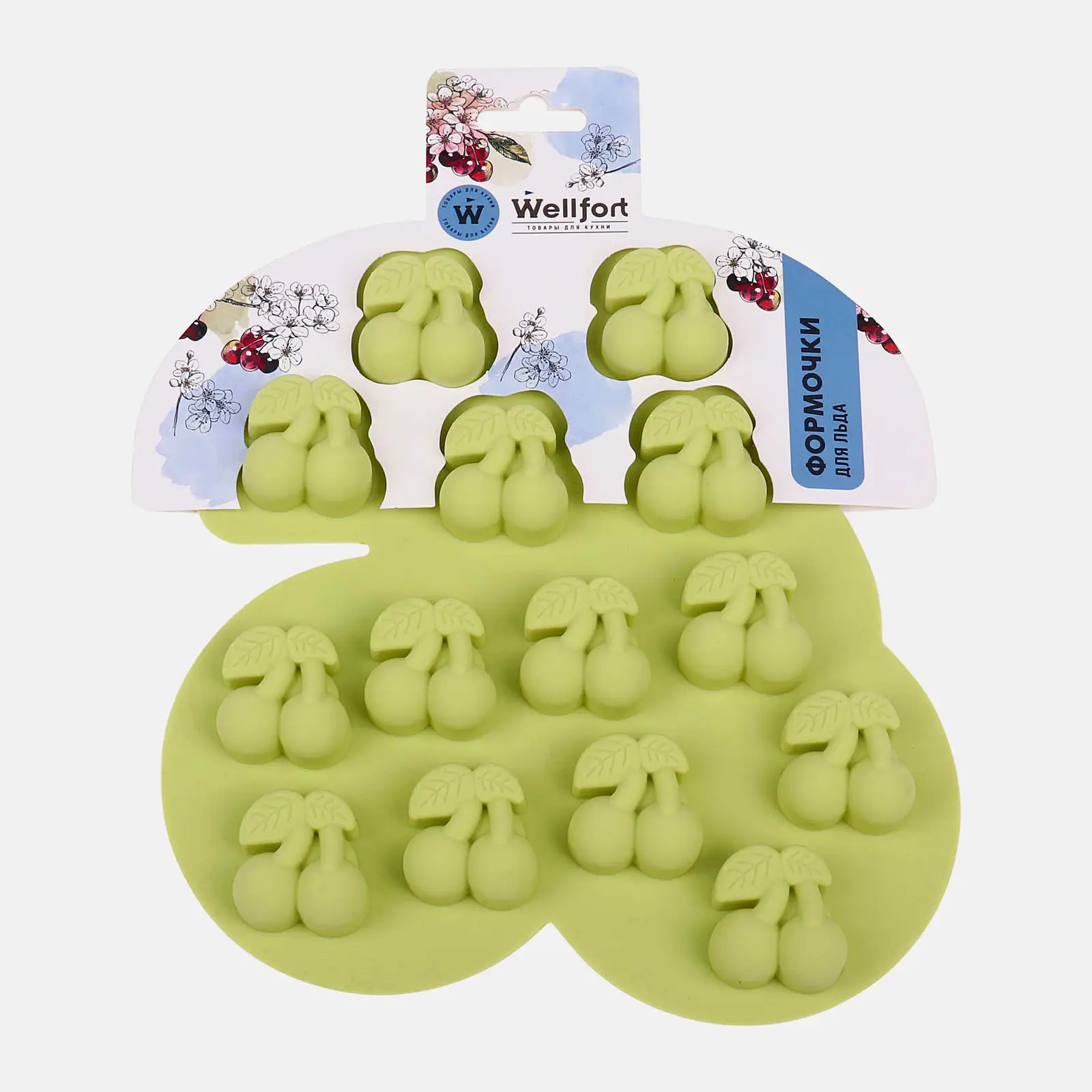 Форма силиконовая для льда Вишня 17.8*17см Wellfort