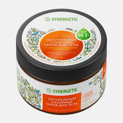 Скраб для тела Synergetic Очищение и питание карамель яблоко и ваниль 300мл