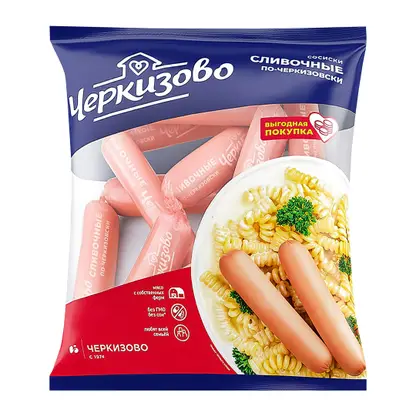 Изображение товара Сосиски Черкизово сливочные по-черкизовски 650 г мясные деликатесы