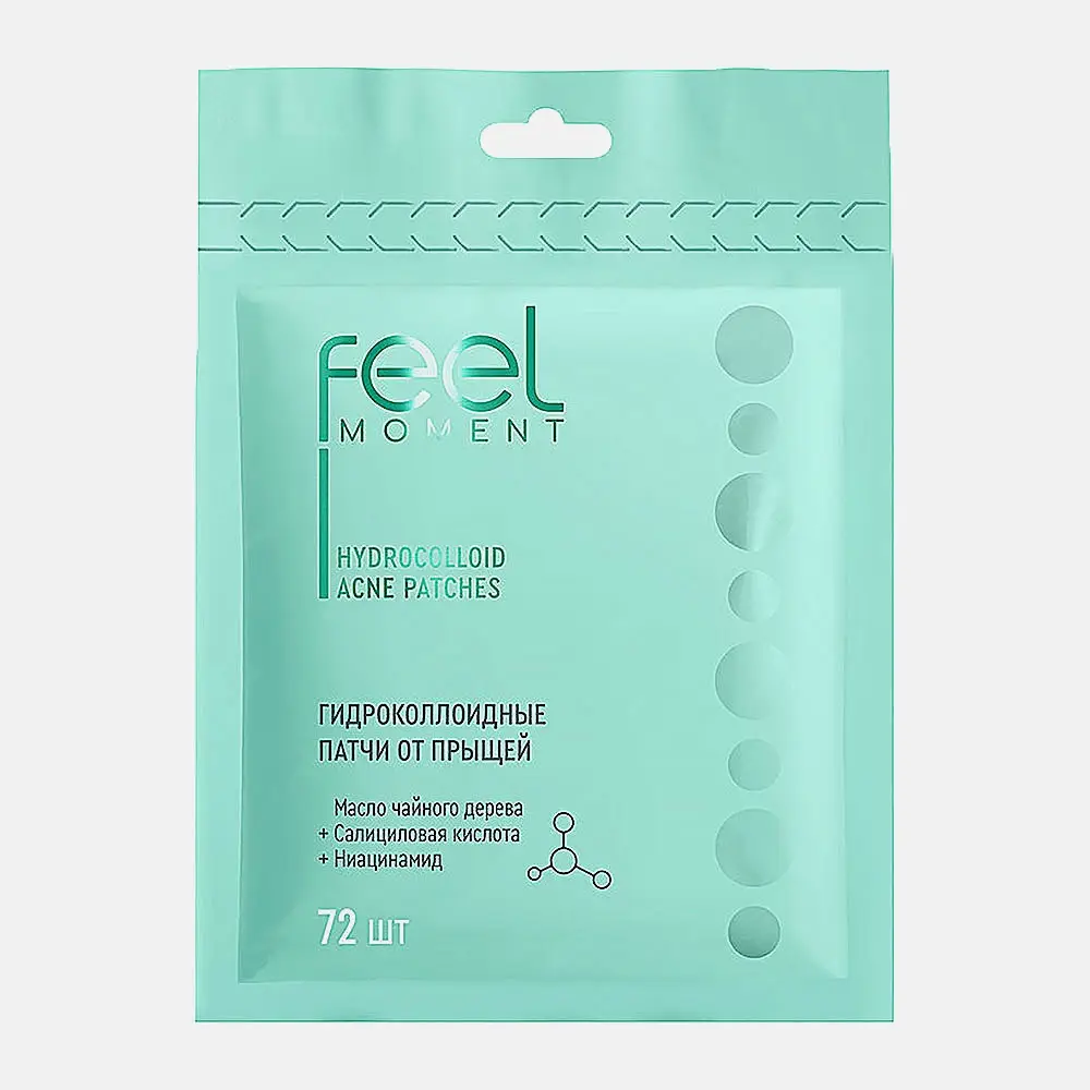Гидроколлоидные патчи от прыщей Feel Moment 72шт