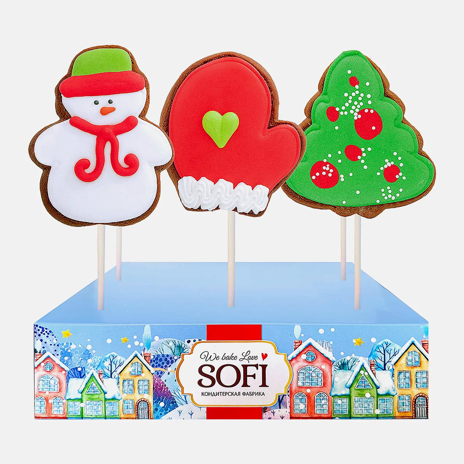 Имбирный пряник на палочке с глазурью Sofi 45г в ассортименте