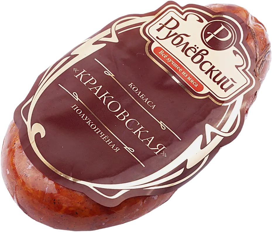 Изображение товара Колбаса Рублевский Краковская полукопченая 350 г свежий и ароматный продукт