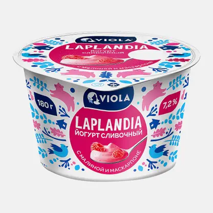 Йогурт Viola Laplandia с малиной и сыром Маскарпоне 7.2% 180г