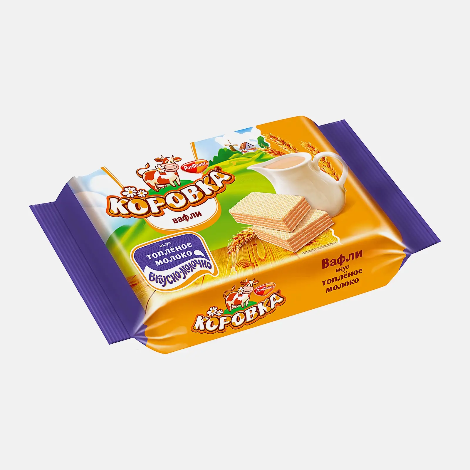 Изображение товара Вафли со вкусом топленого молока Коровка 150г хрустящие и ароматные
