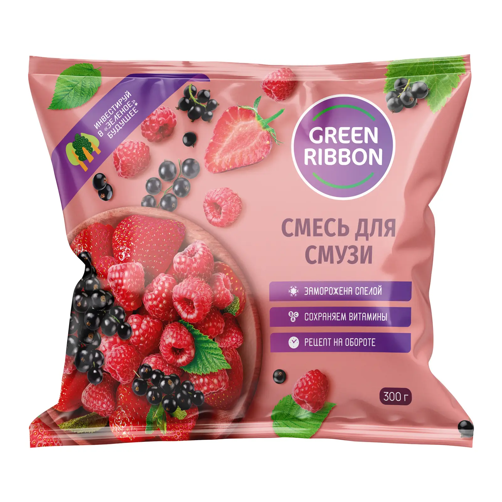 Изображение товара Смесь ягод Green Ribbon для смузи 300г