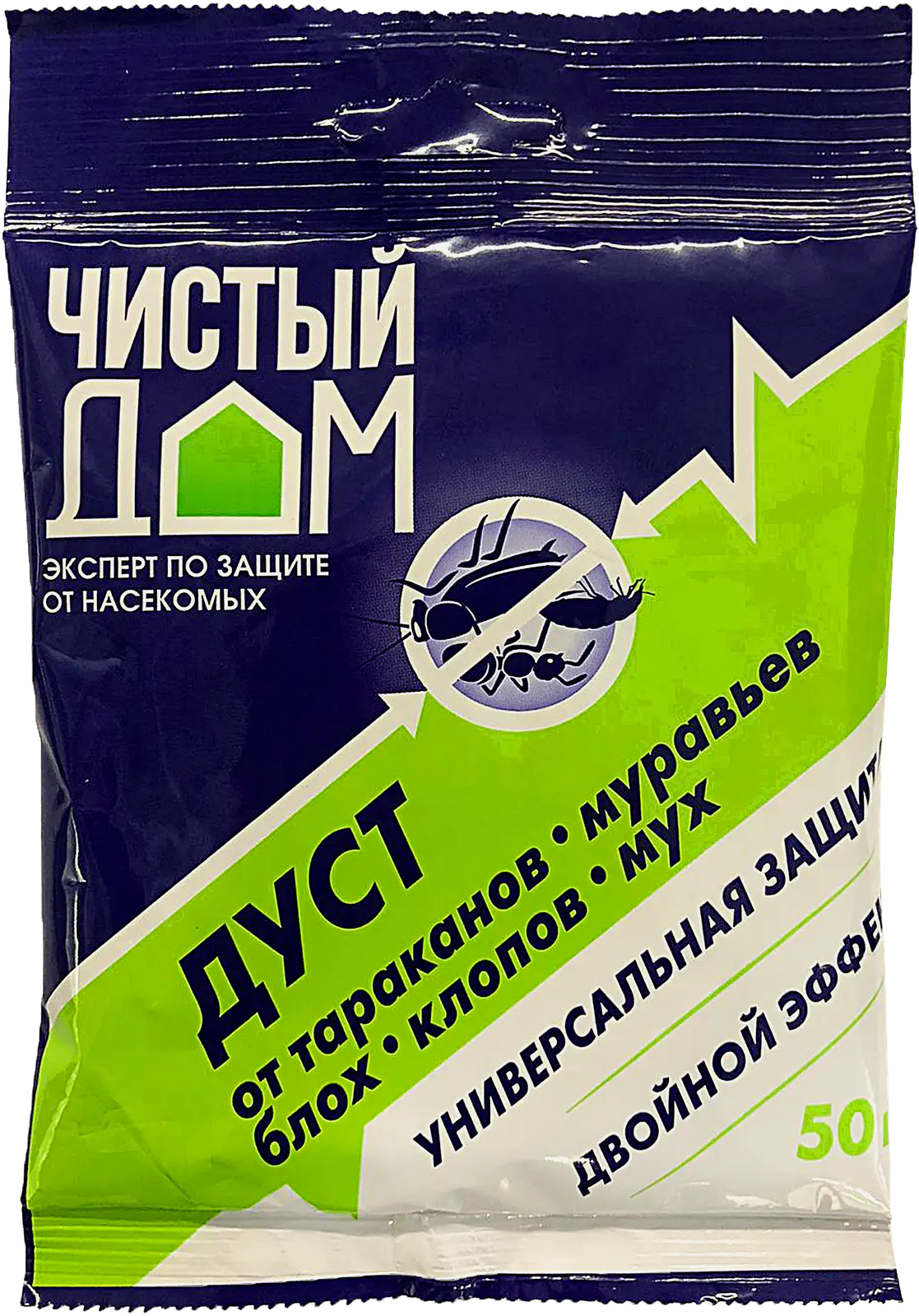 Средство от тараканов блох клопов муравьёв Чистый дом Дуст 50г
