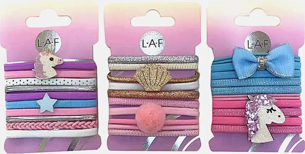 Набор детских резинок для волос LAF 10шт в ассортименте