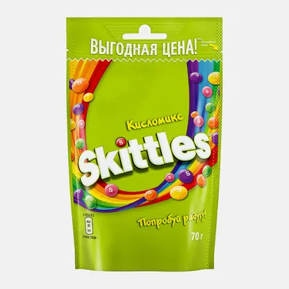 Драже Кисломикс в разноцветной сахарной глазури Skittles 70г