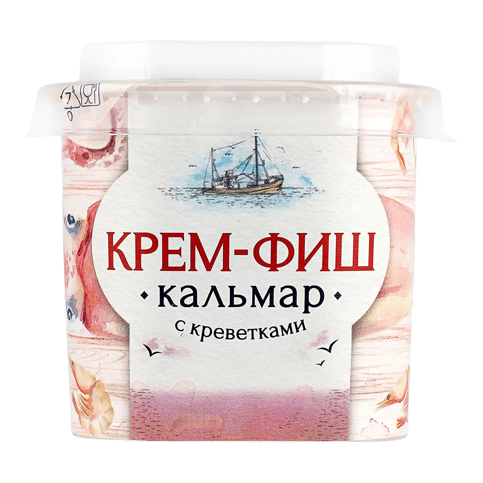 Изображение товара Крем-фиш кальмар с креветками 150 г морепродукты кремовая паста вкусный перекус