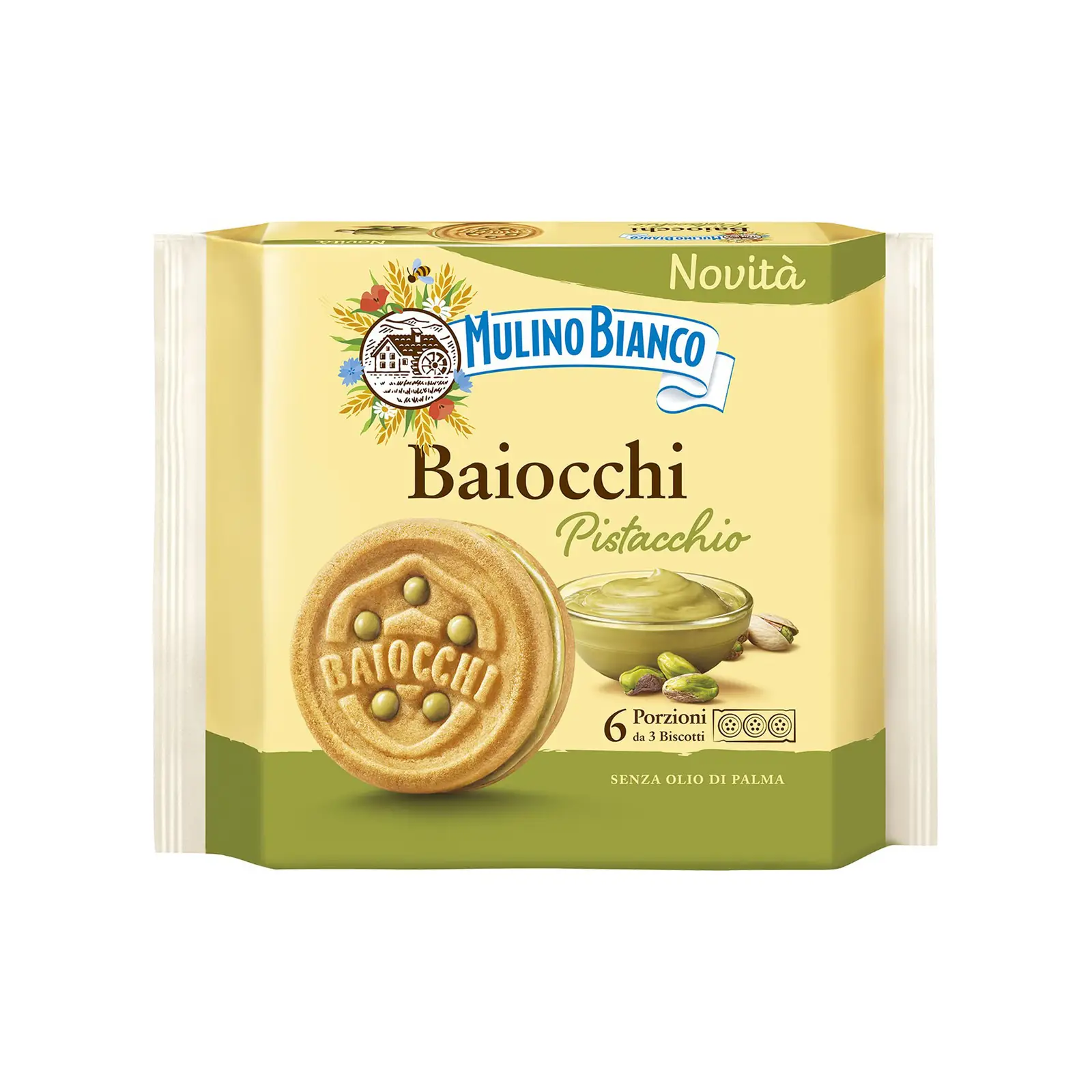 Изображение товара Печенье Baiocchi с фисташковым кремом Mulino Bianco 168г