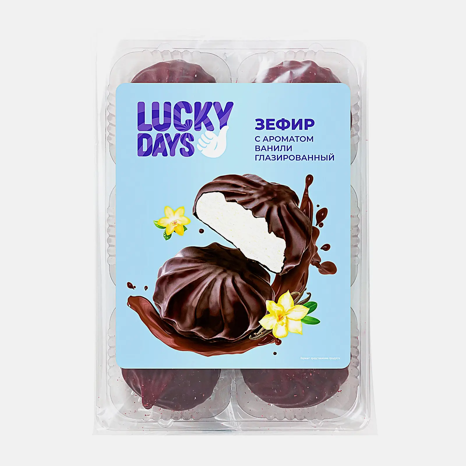 Изображение товара Зефир Lucky Days Ваниль в глазури 175 г сладкое лакомство для всей семьи
