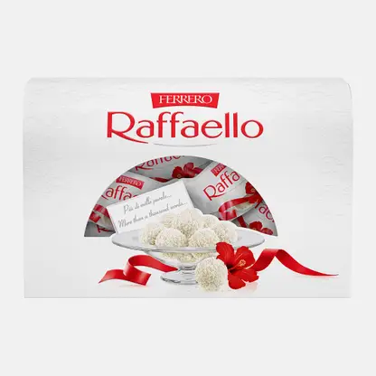 Конфеты с цельным миндальным орехом в кокосовой обсыпке в сундуке Raffaello 240г