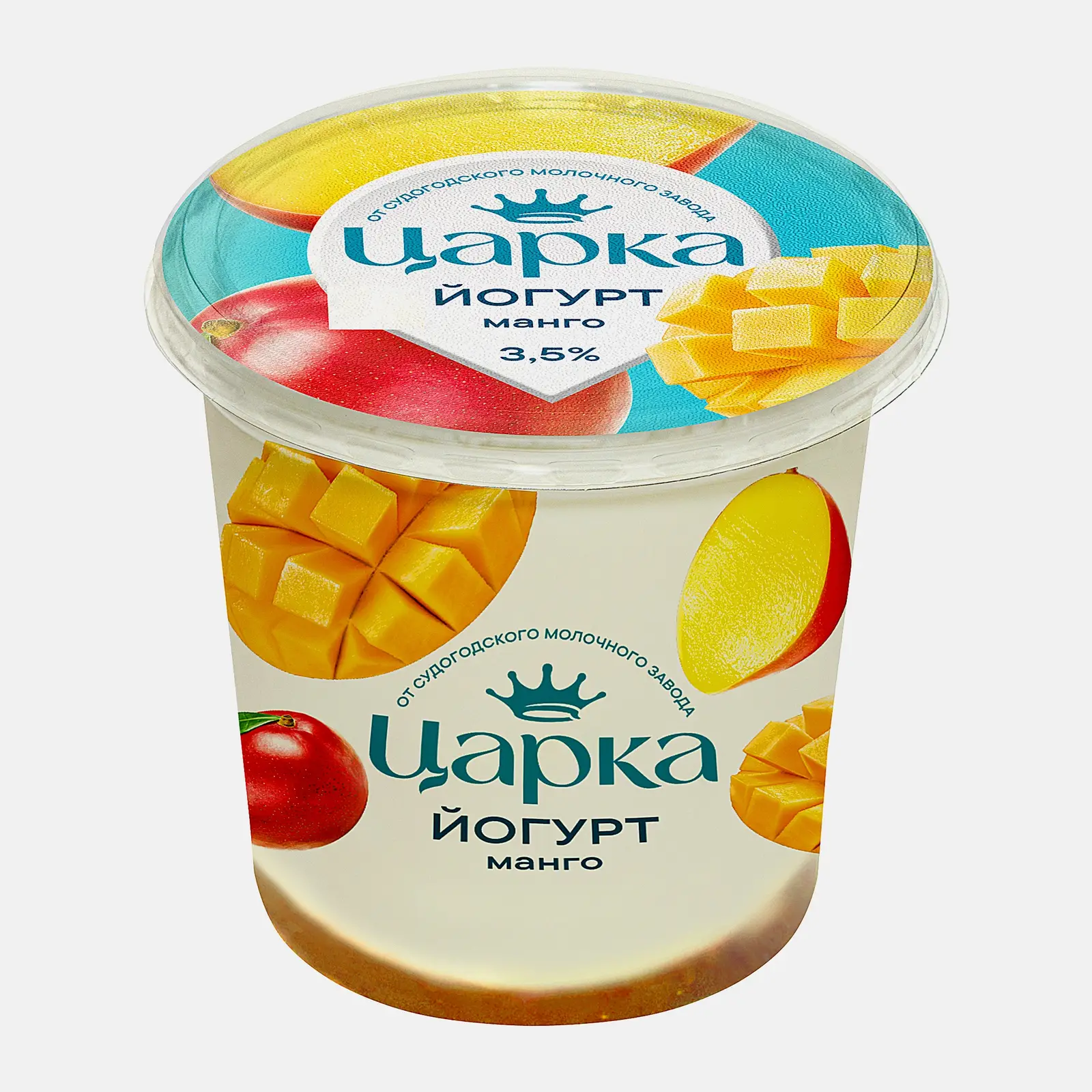 Изображение товара Йогурт Царка манго 3. 5% 400г - натуральный фруктовый йогурт с джемом