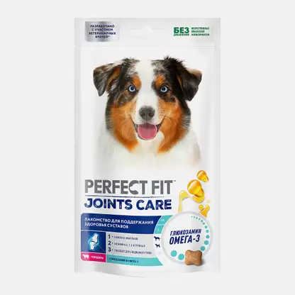 Лакомство для собак Joints сare с говядиной и глюкозамином Perfect Fit 130г
