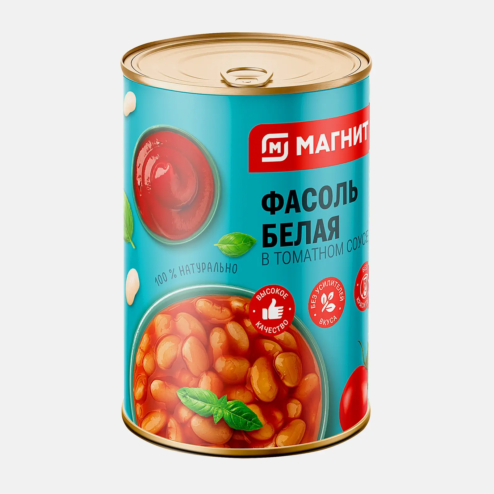Изображение товара Фасоль Магнит белая в томатном соусе 400г натуральный продукт