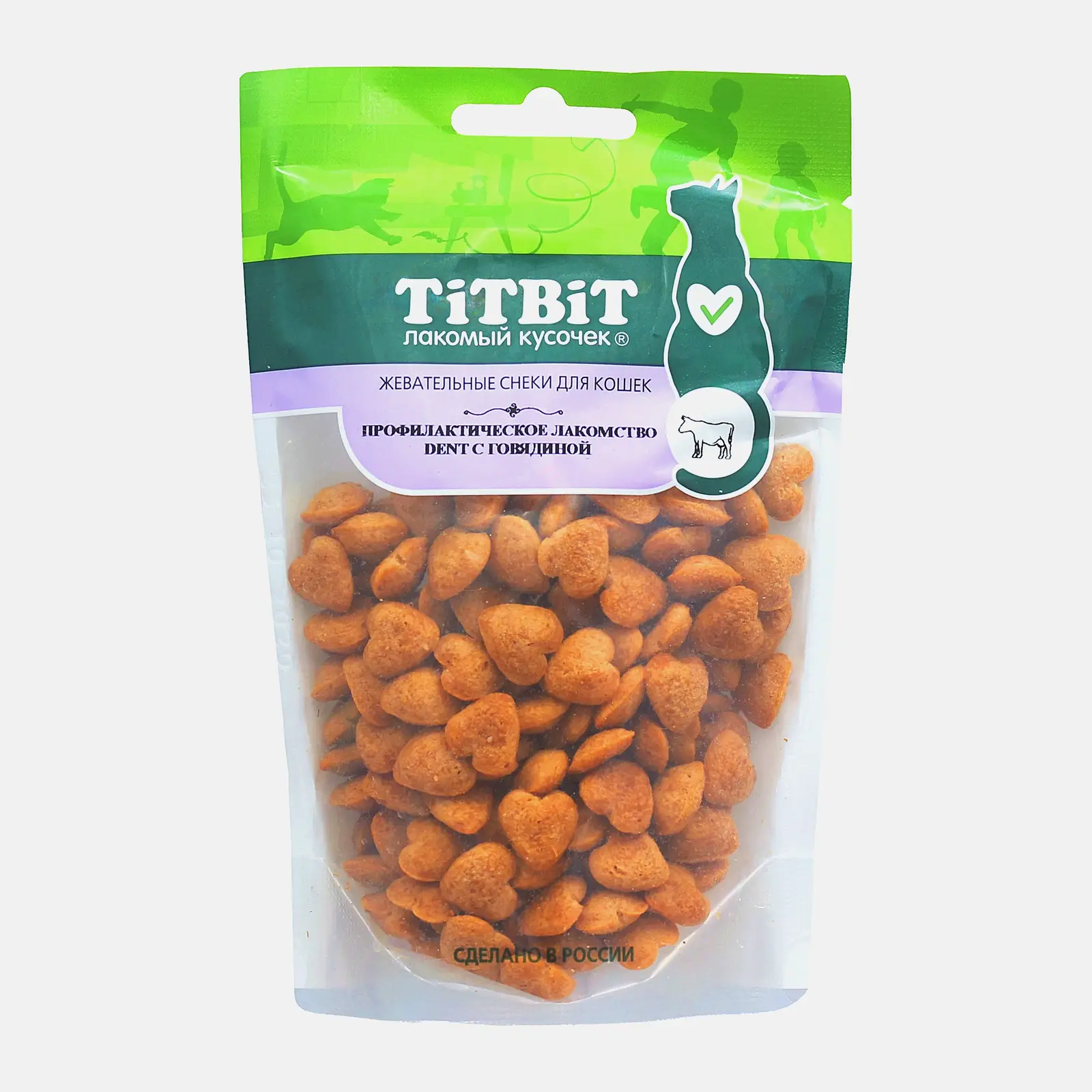 Лакомство для кошек снеки с говядиной Titbit Dent 40г