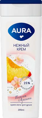 Крем-гель для душа Персик аргана Aura 390мл