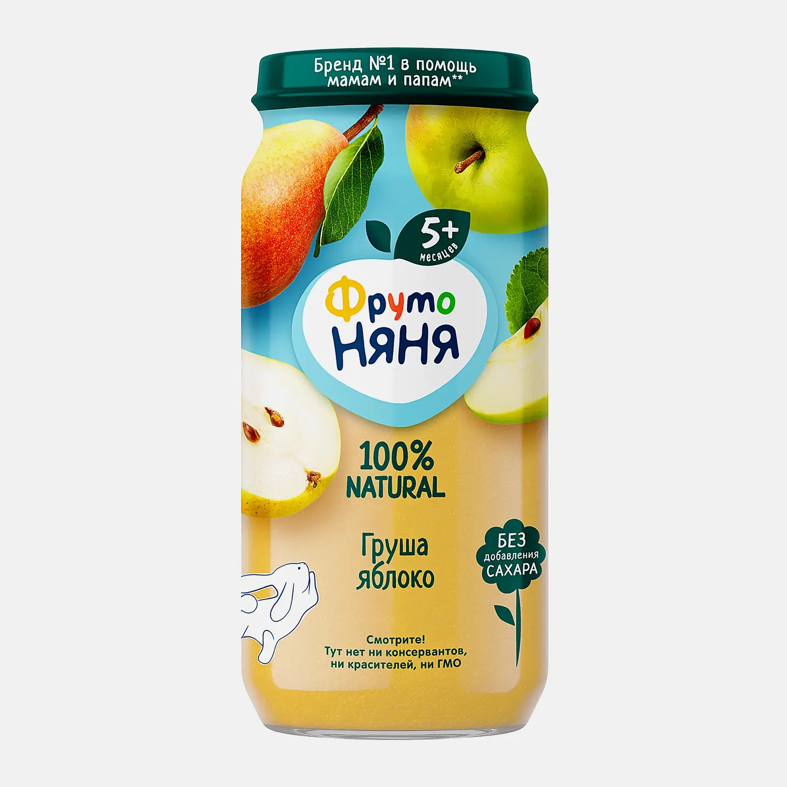 Изображение товара Пюре детское Груша-яблоко Фрутоняня 250г натуральное для прикорма