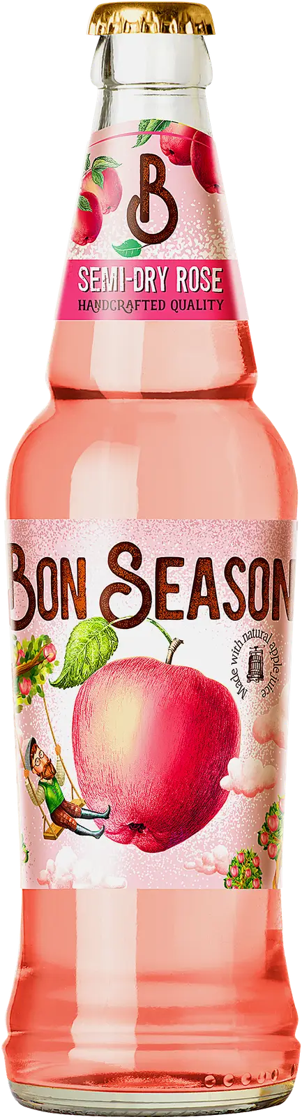 Сидр Bon Season Rose полусухой фильтрованный пастеризованный 5.7% 400мл Сидр Bon Season Rose полусухой фильтрованный пастеризованный 5.7% 400мл