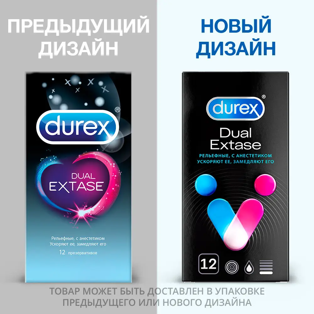 Дюрекс Презервативы Dual Extase, 12 шт (Durex, Презервативы)