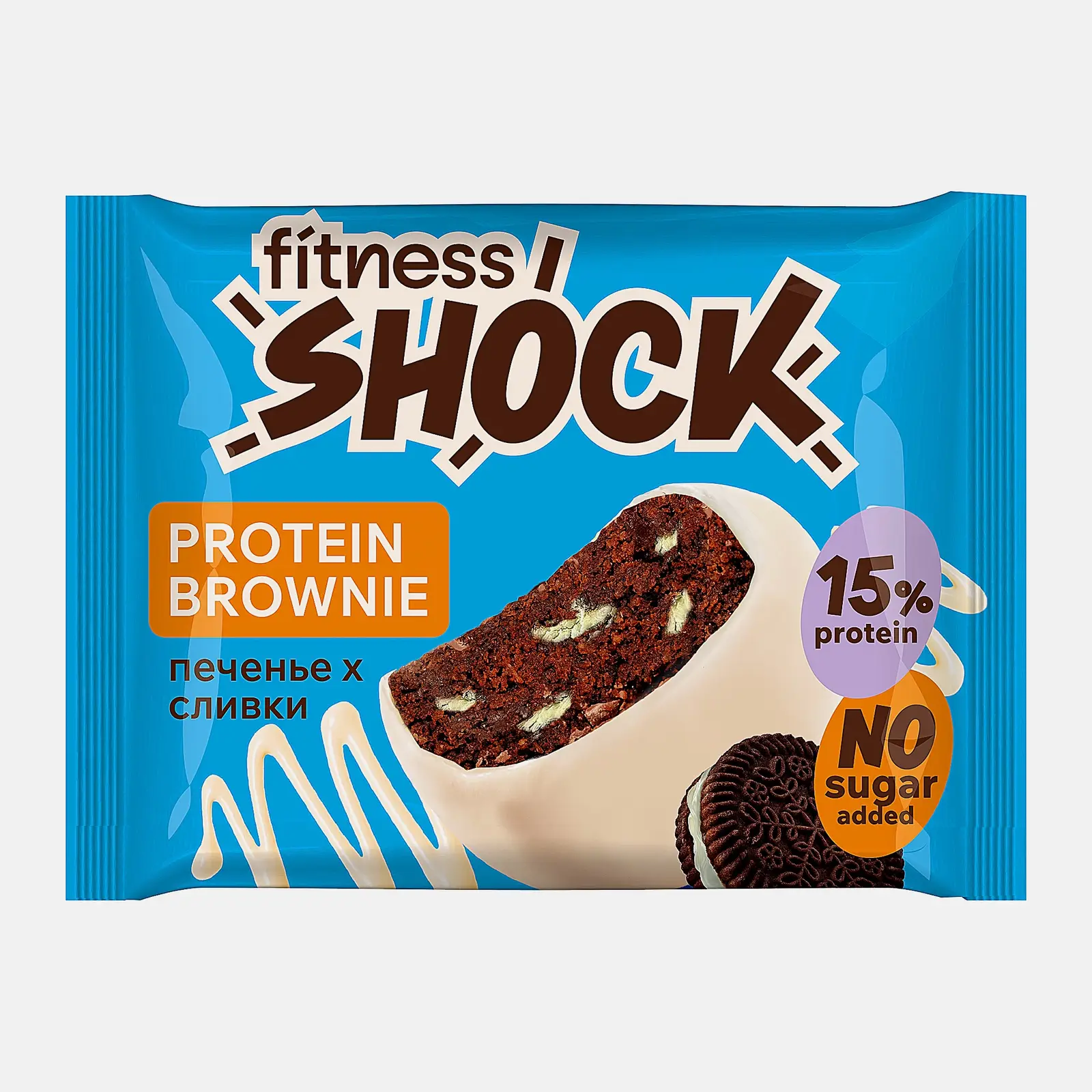 Пирожное протеиновое Брауни с ароматом печенья Fitnesshock 50г
