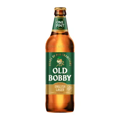 Изображение товара Пиво Old Bobby Лагер светлое фильтрованное пастеризованное 4.6% 568мл