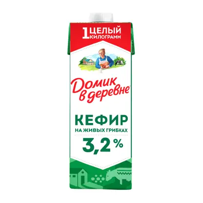 Изображение товара Кефир Домик в Деревне 3.2% 1кг Изображение товара Кефир Домик в Деревне 3.2% 1кг