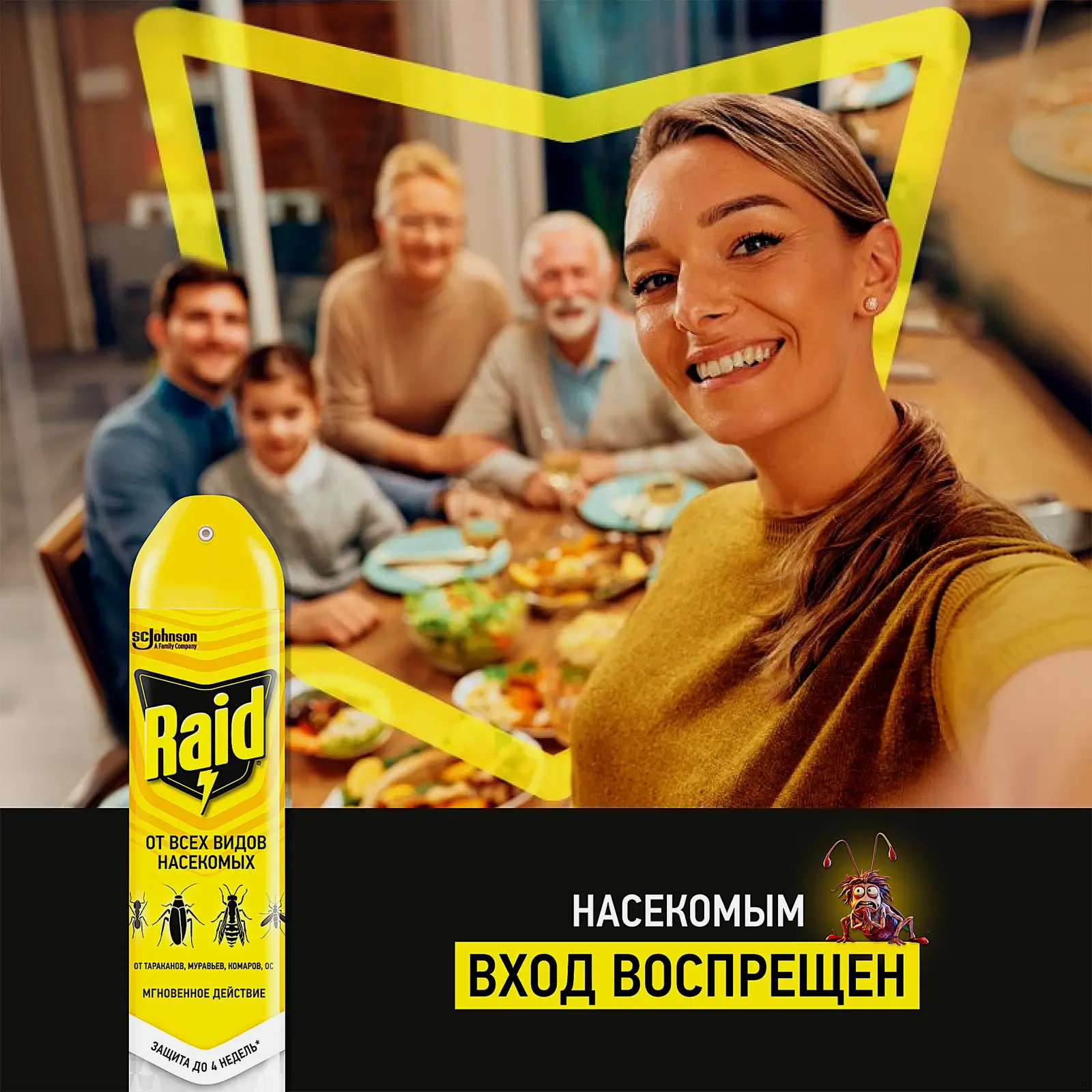 Аэрозоль от летающих и ползающих насекомых Raid 300мл - фото 4 Аэрозоль от летающих и ползающих насекомых Raid 300мл - фото 4