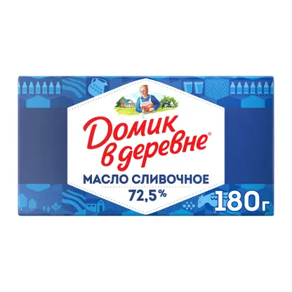 Изображение товара Масло сливочное Домик в деревне Крестьянское 72.5% 180г