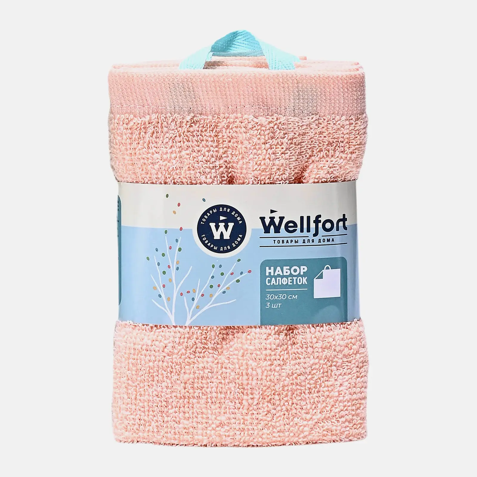 Набор салфеток с петелькой 30*30см Wellfort в ассортименте Набор салфеток с петелькой 30*30см Wellfort в ассортименте