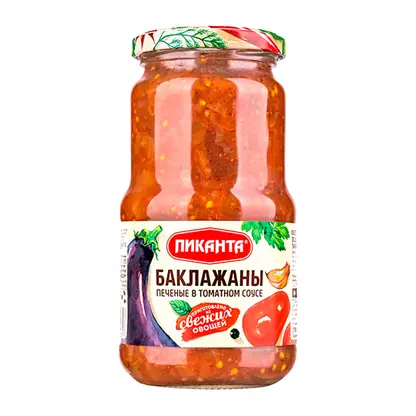 Изображение товара Баклажаны Пиканта печеные в томатном соусе 450г
