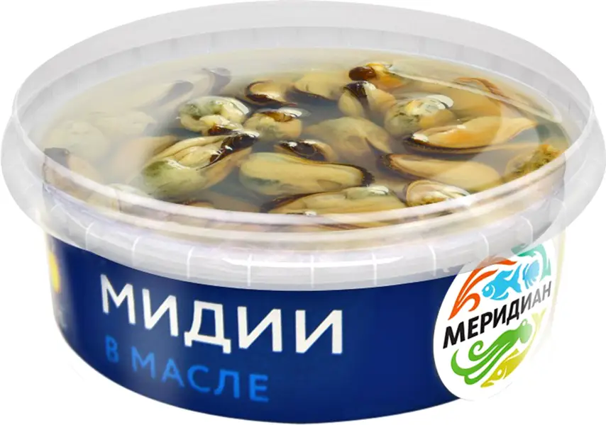 Изображение товара Мидии Меридиан в масле 180г