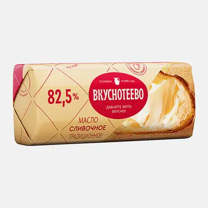 Масло сливочное Вкуснотеево Традиционное 82.5% 340г