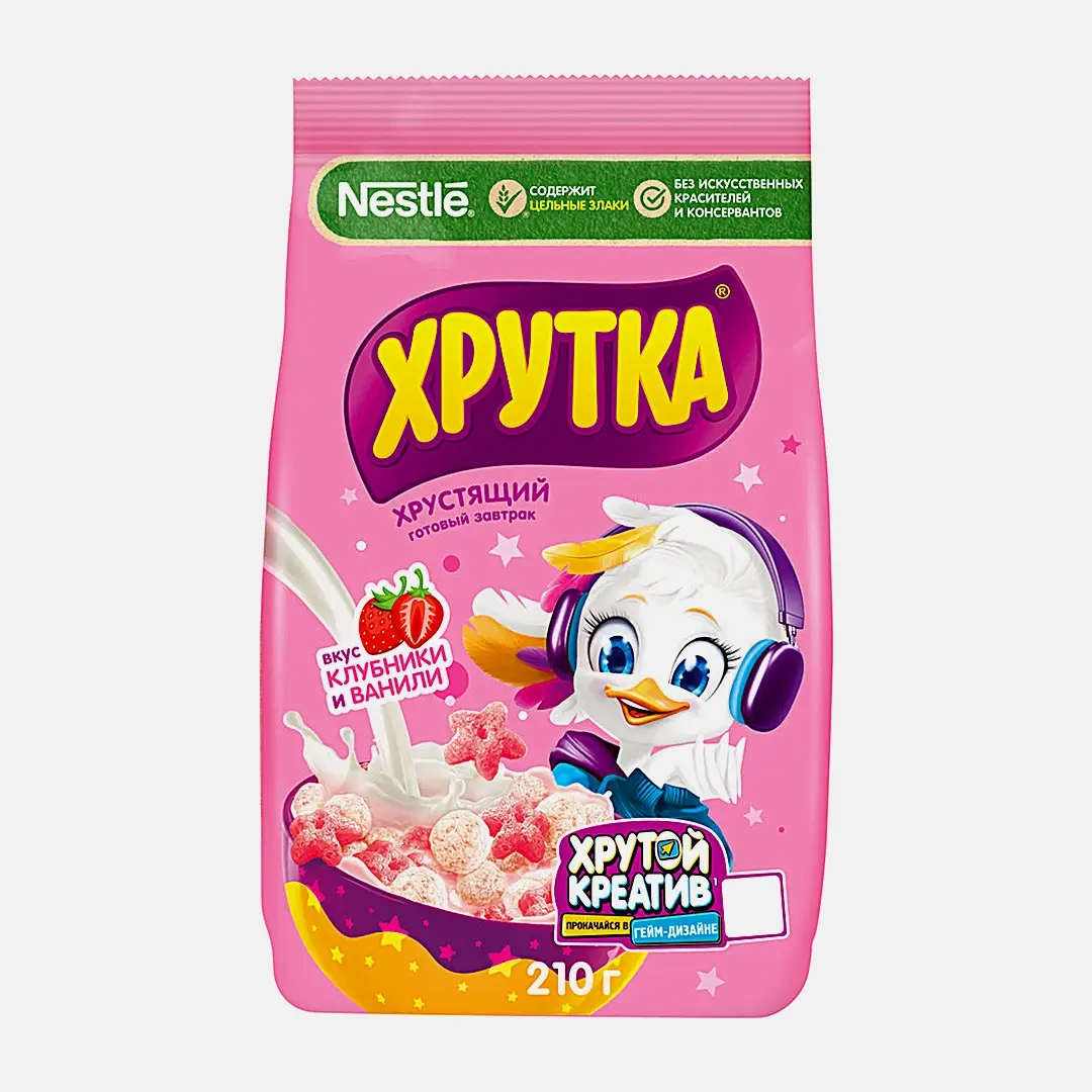 Завтрак готовый клубника и ваниль Хрутка 210г
