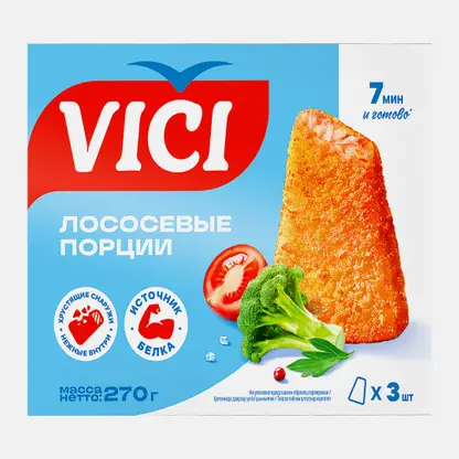 Лососевые порции Vici в золотистой корочке 270г