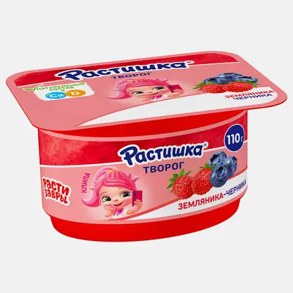 Творог Растишка земляника-черника 3.5% 110г