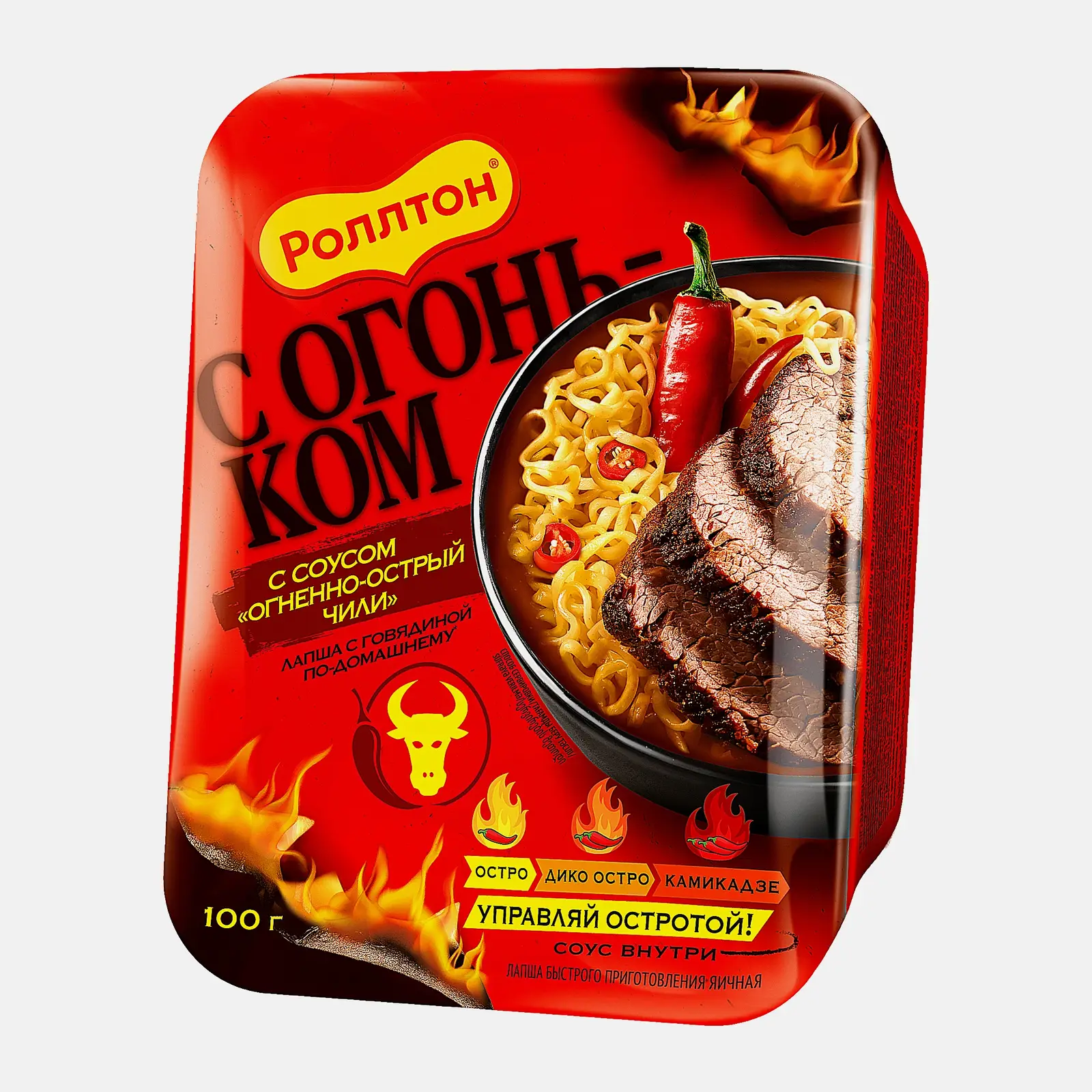 Изображение товара Лапша Роллтон быстрого приготовления со вкусом говядины 100 г