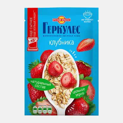 Каша овсяная моментальная с клубникой Геркулес 40г