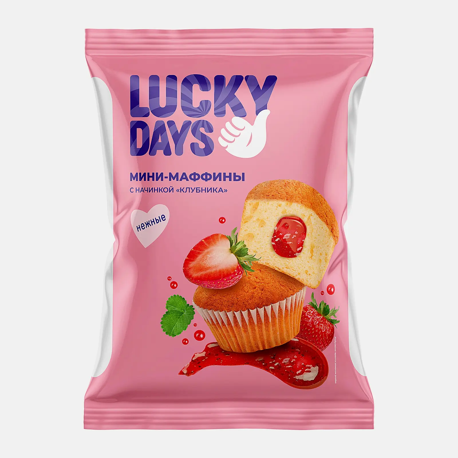 Изображение товара Мини-маффины с фруктово-ягодной начинкой Lucky Days 470г