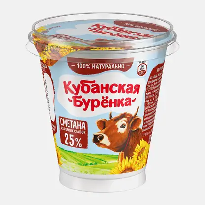 Сметана Кубанская буренка 25% 300г